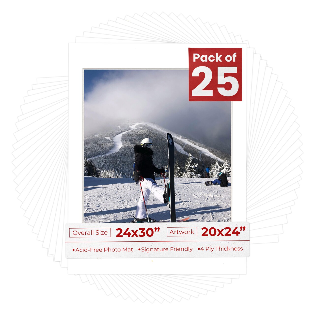 Textured White Mat Board for 24x30 Frames - Fits 20x24 Photos